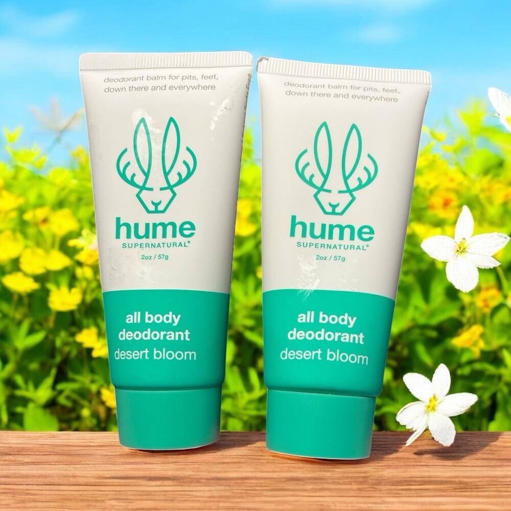 Hume Supernatural Invisible Whole Body Deodorant Desert Bloom 2oz (2 Pack) NEW